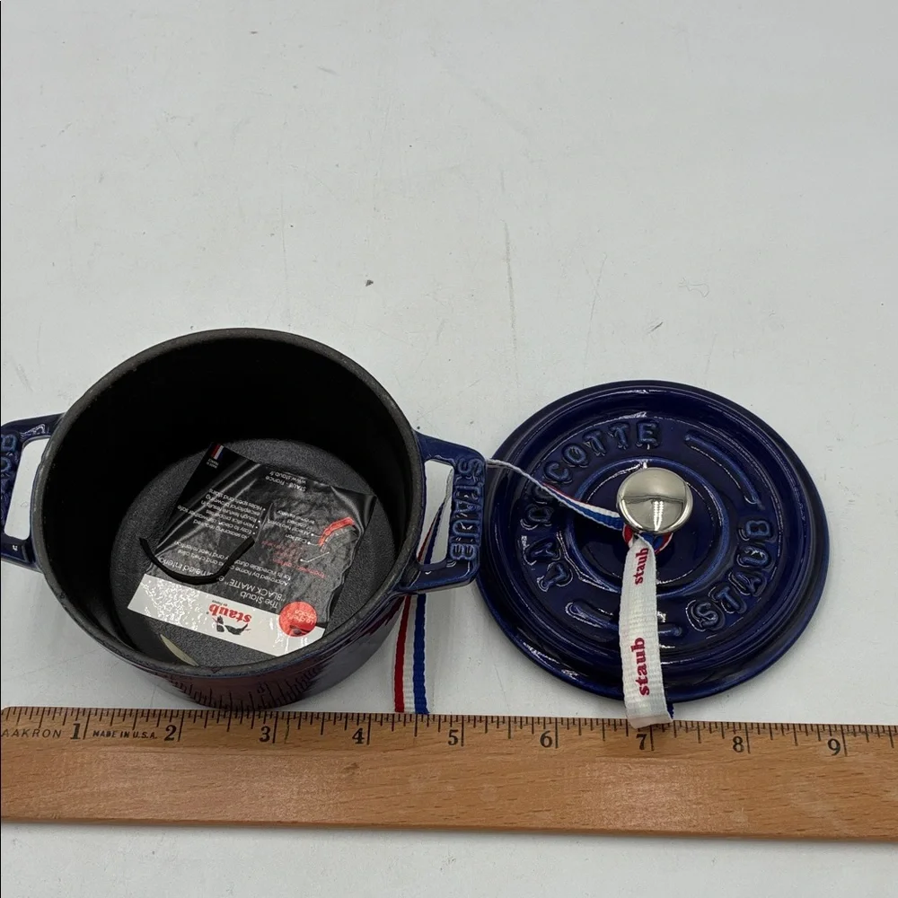 Staub 8oz Mini Round Dutch Oven with Lid Dark Blue